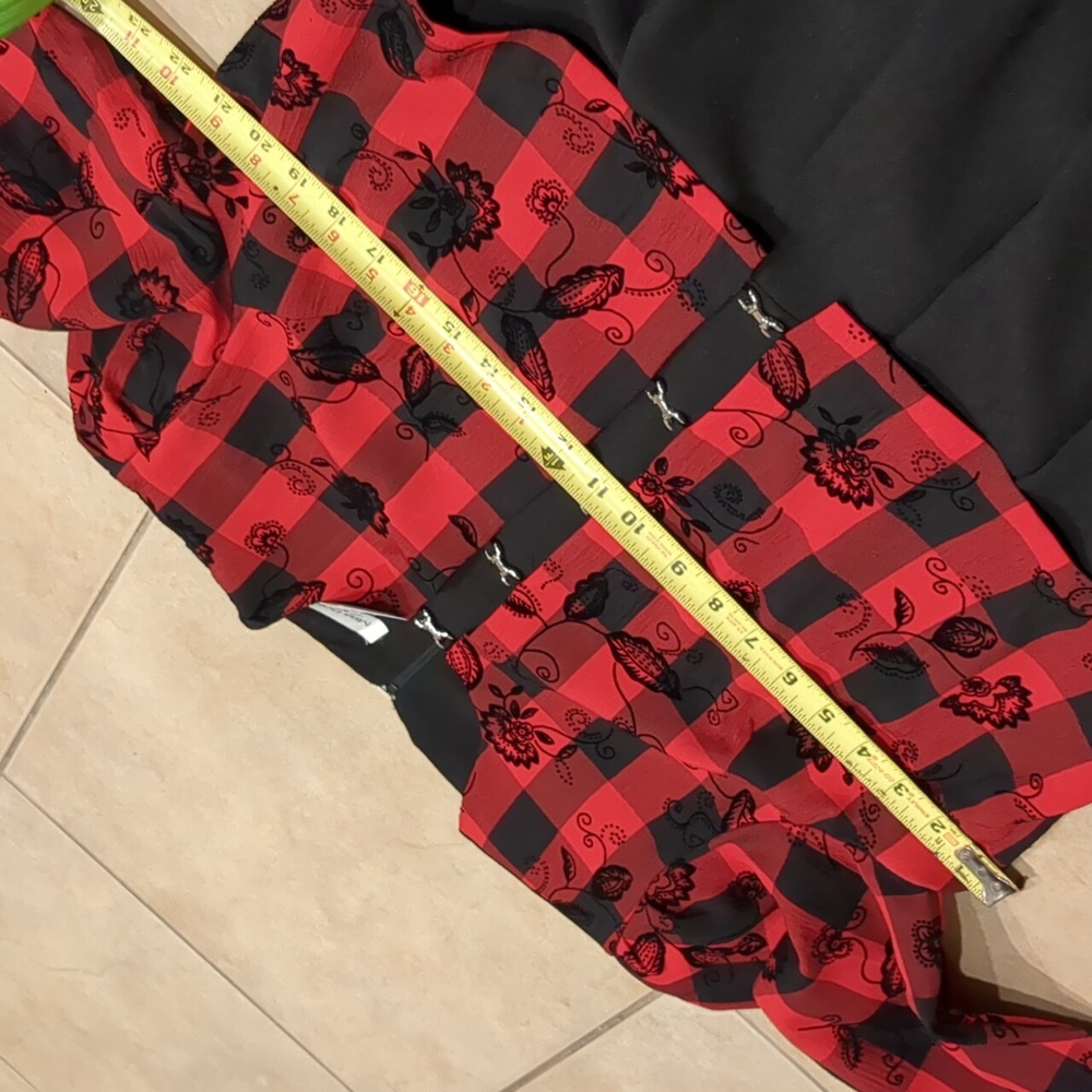Miss Dorby Vintage 80's Red Plaid Dress Size 14P NWT - Picture 5 of 6
